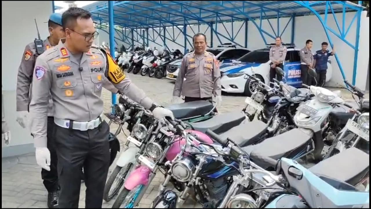 Polres Kediri Amankan Puluhan Motor, Diduga Akan Digunakan Untuk Balap Liar