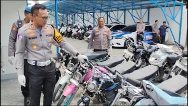 Polres Kediri Amankan Puluhan Motor, Diduga Akan Digunakan Untuk Balap Liar