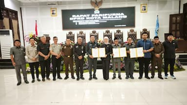 DPRD dan Pemkot Malang Sahkan Tiga Perda Baru, Target Perwal Rampung dalam Enam Bulan