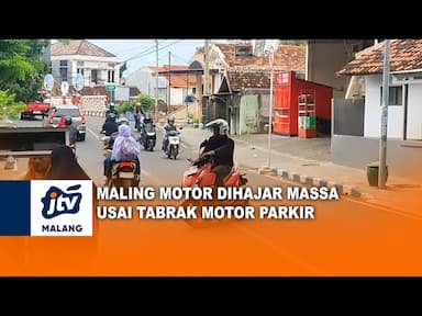 Maling Motor Dihajar Massa Usai Tabrak Motor Pakir