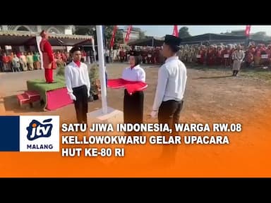 Satu Jiwa Indonesia Warga RW 8 Lowokwaru Gelar Upacara HUT RI ke 80