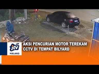Aksi Pencurian Motor Terekam CCTV di Tempat Billiard