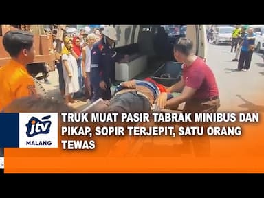 Truk Muatan Pasir Tabrak Minibus 1 Meninggal Dunia