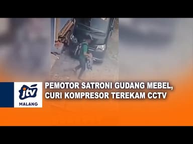 Pemotor Satroni Gudang Mebel Terekam CCTV