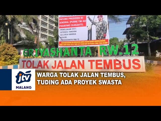Warga Tolak Jalan Tembus Tuding Ada Proyek Swasta