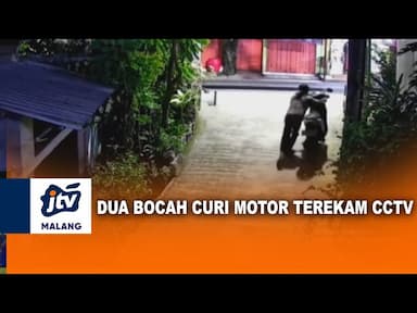 Dua Bocah Maling Motor Terekam CCTV